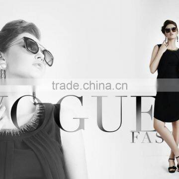 Black Color With Zari Design Neck Vogue Designer Kurtis