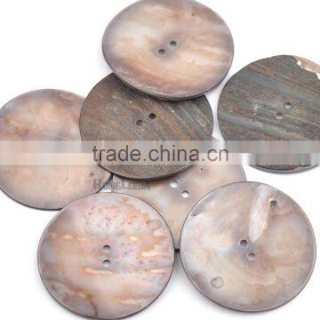 44mm 1.75inch Big Natural Shell Buttons 2-hole Thin GREY Mother of Pearl Buttons Decoration SHELL-006 photo-2