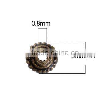 Zinc Based Alloy Spacer Beads Wheel Antique Bronze photo-2