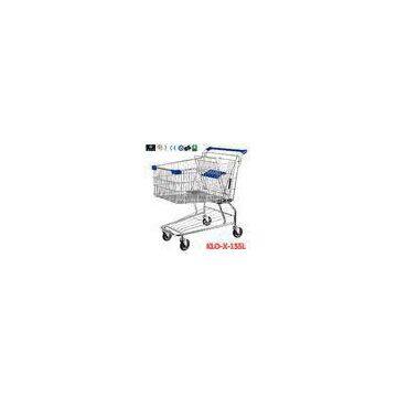 155L Hyper Market / Grocery Shopping Trolley With Transparent Powder Coating