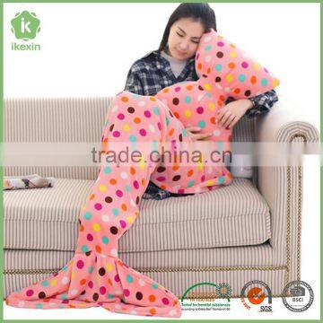 Customized Polyester Mermaid Tail Blanket For Watching TV