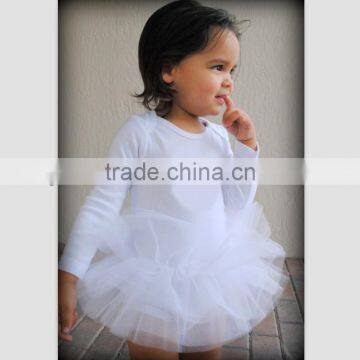 Wholesale Cheap Simple White Cotton T-shirt Fairy Angel fashion tulle fluffy tutu kids skirt and top for baby girls pettiskirt