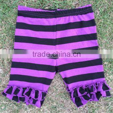 Wholesale remakes purple stripe breathable knit toddler ruffle shorts MH5051303