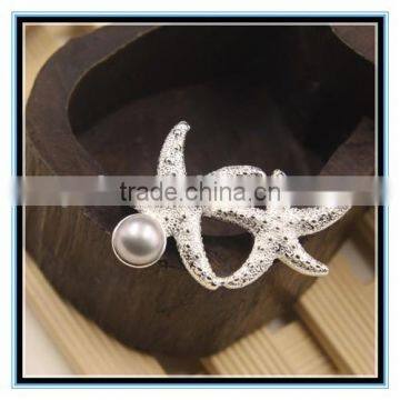 2015 factory price starfish pearl brooch pin wholesale starfish brooch