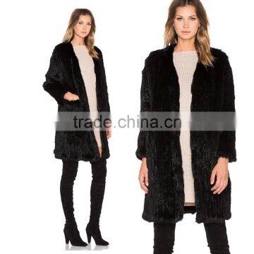 SJ430-01 Super Quality Real Fur Handknit Fur Coats