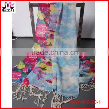 New Design Floral Printing Wool 2015 Hijab Scarf