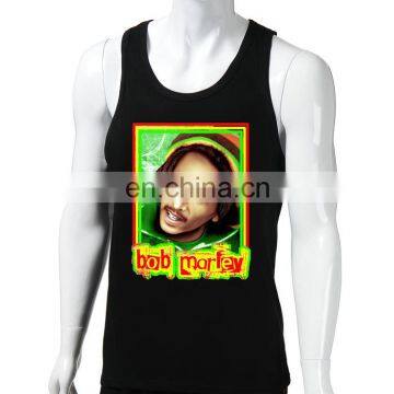 BOB MARLEY men's cotton singlet,black cotton singlet