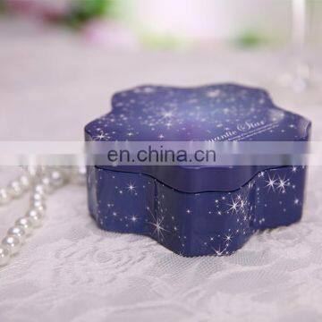 High quality sky blue flower shape candy gift boxes wholesale