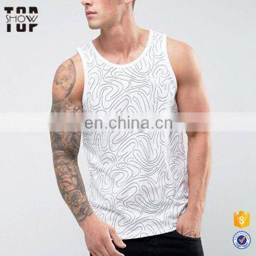 Alibaba online shopping all over print shirt white sports wear gym vest