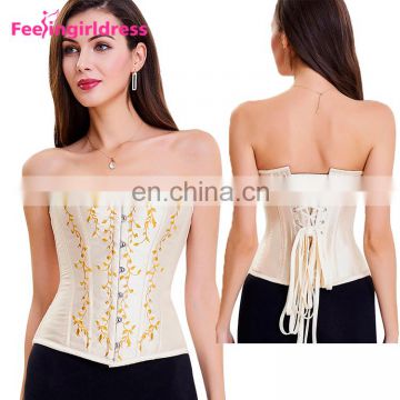 Wholesale 10 Plastic Bones Lace-Up Back Retro Half Cup Sexy Steampunk Corset