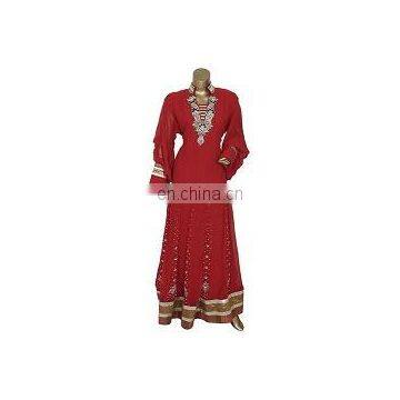 New Casual And Beautiful Red Chiffon Abaya Kaftan