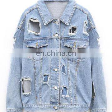 wholesale distressed denim jackets distressed denim jacket 2016/ 2017 new style high quality dark color mens de nim