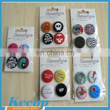 Custom memorable promotional cheap metal tin pin button badge