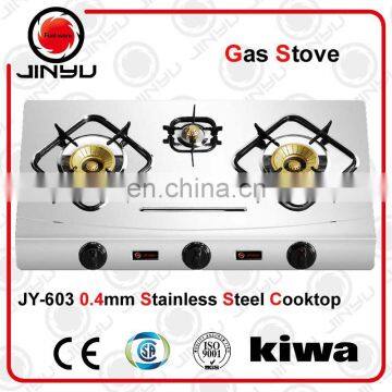 sales hot 3 brass burner stainless steel cooktop best gas stove