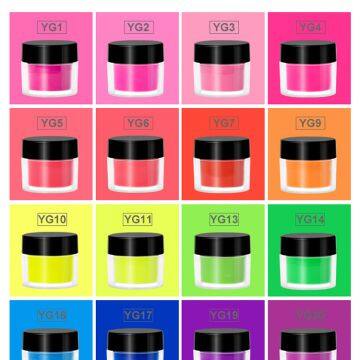 The new fashion nail glitter powder neon color dip powder non-toxic colored powders