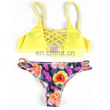 Bikinis 2019 Mujer Vintage Women's Swimwear 2019 Set Floral Print Bikini Set Swimming Two-piece Swimsuit Swimwear Beach Set