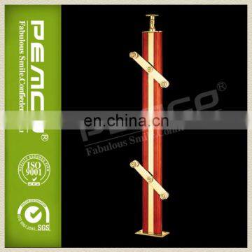 SS 304 model steel modular staircase railing red wood