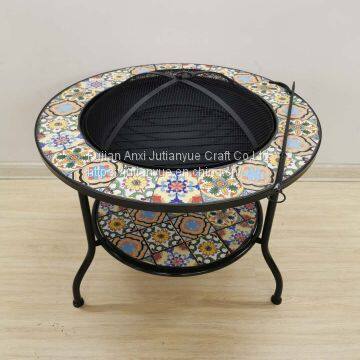 Outdoor Metal Brazier Square Table Firepit Garden Patio Heater/BBQ/Ice Pit With Waterproof Cover (Fire Pit & Grill) photo-4