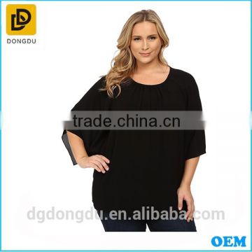 2016 Summer plus size top quality wholesale fancy women short sleeve blouse