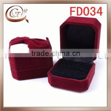 fashion classic red bowknot small jewelry box for rings