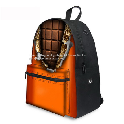 New Chocolate Series High Quality Canvas Schoolbags Students Backpack OEM Customized Logo photo-5