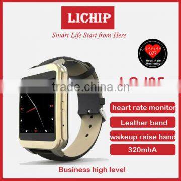 512M memory Heart rate monitor leather band(wake up hand up)i95 smart watch