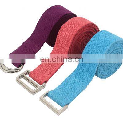 100% cotton D-ring buckle adjuster meditation yoga belt Indian manufacturer