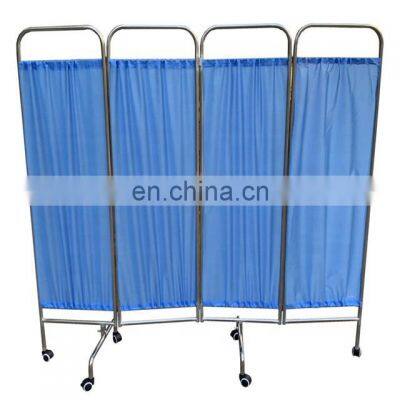 Portable Stainless Steel Frame 4 Folding Partition Ward Screen for Hospital photo-2