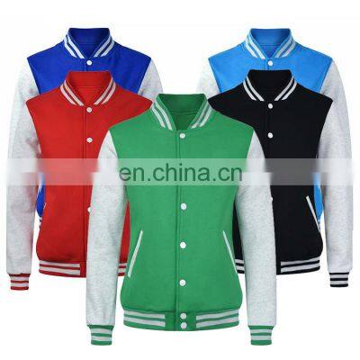 Wholesale Custom Print Logo Blank Plain Polyester Black Boys Bomber Baseball Jacket For Men