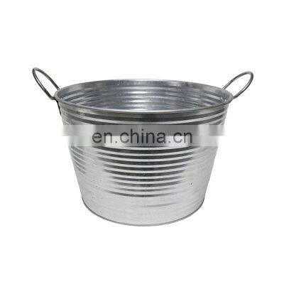 High Quality Stainless Steel Inflatable Hammered Table Beer Rattan Double Wall Tin Wine Ice Bucket photo-2