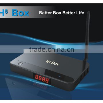 Rockchip RK3188 Quad-Core Cortex A9 Processor (1.6GHz) Dual-Band Wi-Fi (2.4Ghz/5Ghz) H5 TV BOX