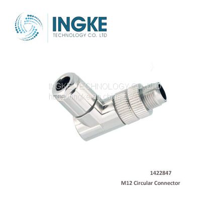 1422847 M12 Connector 4 (Data) Position Receptacle Housing Right Angle Backshell