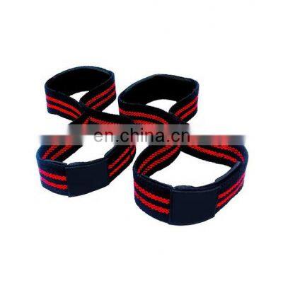 Good Quality and Strong Weightlifting Figure 8 Wrist Straps Wrist Protection Cotton / Polyester Training Straps for Gym