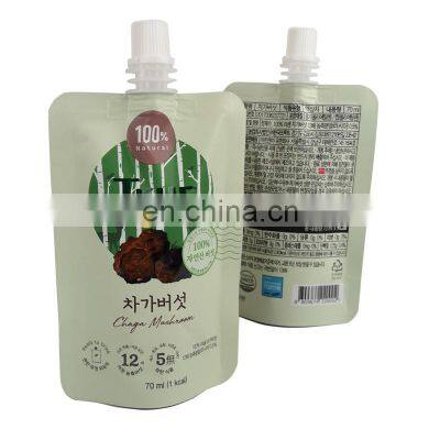 Spout Top Aluminum Foil Liquid Bag Custom Printed Metalized Stand up Pouch With Spout Standing Juice Spout Bags photo-5