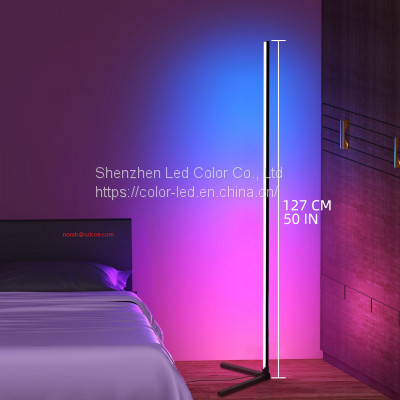 RGB LED Floor Lamp Bedroom Decoration RGBIC Corner Floor Lamp Remote Control Indoor Atmosphere Lamp