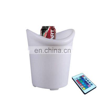 Factory Direct Custom High Quality KTV Bar Party Aero-pot Bar Holiday Lighting Cooler Box Plastic LED Ice Bucket