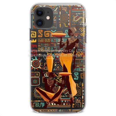 African Tribal Female Design Print Silicone Phone Case photo-2