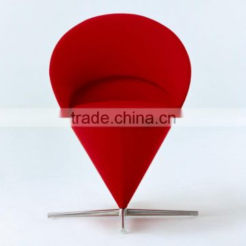 reproduction wholesale fiberglass fabric/PU/genuine leather heart shape swivel cone chair by Pierre Paulin