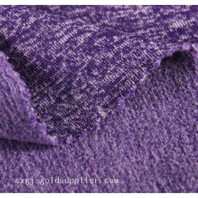 Weft Knitted Cationic Two-tone Sweater Fleece Fabric For Winter Garment - Premium Textured Warmth With Dynamic Color Contrast photo-2