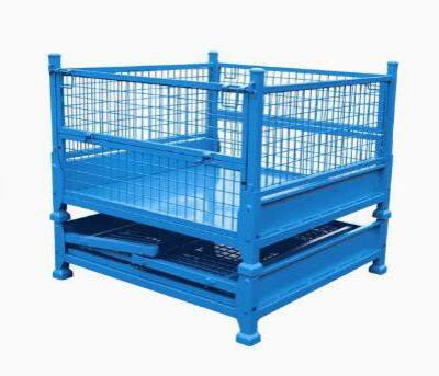 Foldable Industrial Metal Storage Cage Container Wire Mesh Container Steel Container