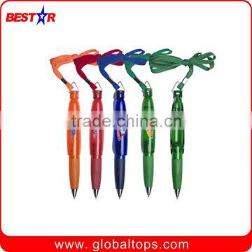 Promotional item of Plastic Ball Pen with Lanyard