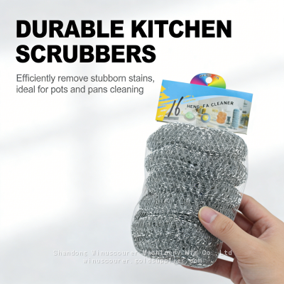 6pcs Pack Steel Mesh Scourer Easy to Hold & Control for Daily Cleaning ﻿