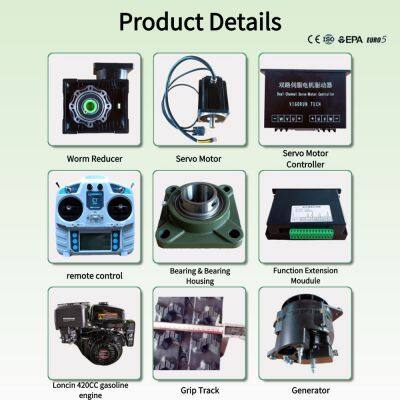 Vigorun Self Propelled RC Track Lawn Mower 200m Control Distance 9Kw 420cc Remote Mulcher for Roadside Greening photo-5