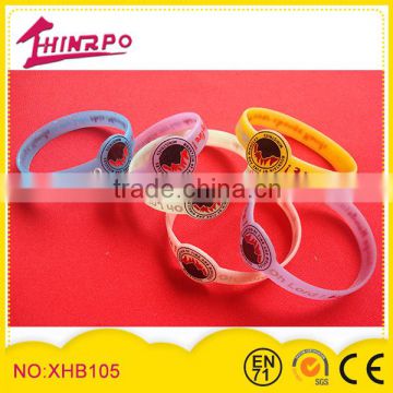 cheap beautiful different color soft blank silicone bangle with logo