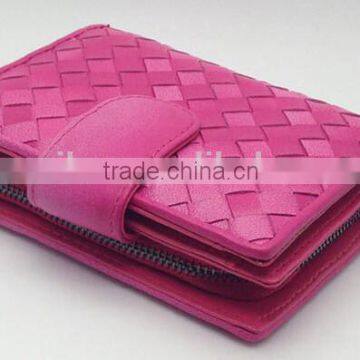 Imported TOP Grain Cow Leather RFID Blocking Hand Weave Women Wallet/lady purse                        
                                                Quality Choice