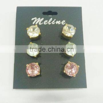 TRIO EARRING,MULTI COLOR ACRYLIC STUDS