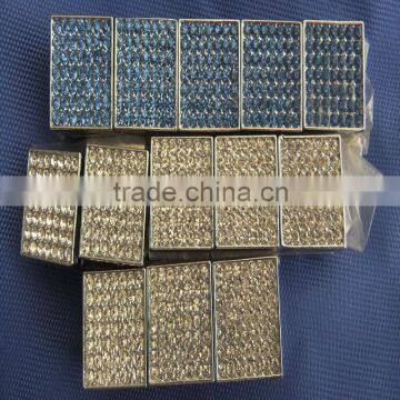 Zinc Alloy Diamonds Cartoon Jewelry Wholesale 18mm Rhinestone DIY Square Slide Charms