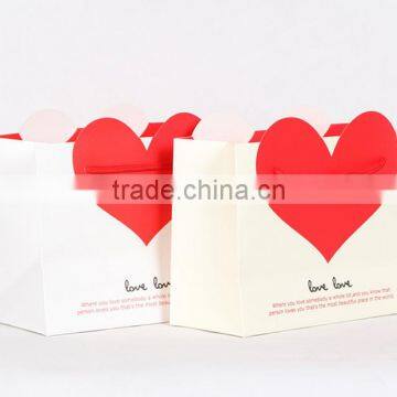 Creative Love Clothing Bags Wholesale Handbag White Paper Bag Gift Bag Custom Wedding Bag photo-2