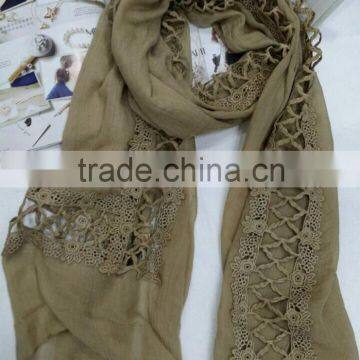 2016 Newest Fashion Casual Hollow Out Embroidery Lace Scarf Women Hijab Quality Choice