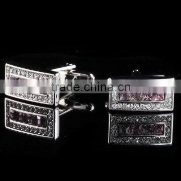 Mens Pink White Crystal Shirt Cufflinks Wholesale